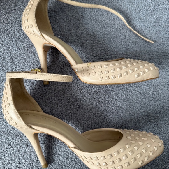 Zara blush coloured heels with edgy studs and ankle straps in size 7.5 - Picture 11 of 11